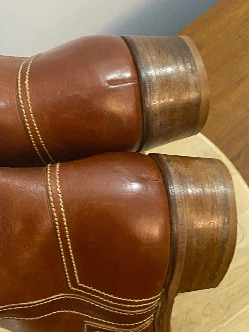 Florsheim Weeds Vintage 70s Brown Leather Cowboy Roper Boots Men’s 8 D‎ Side Zip
